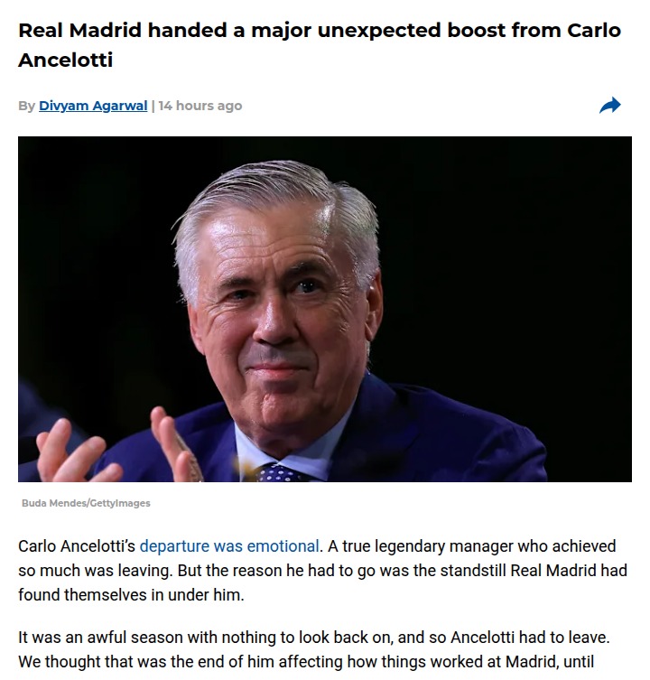 Ancelotti’s Surprise Assist for Los Blancos