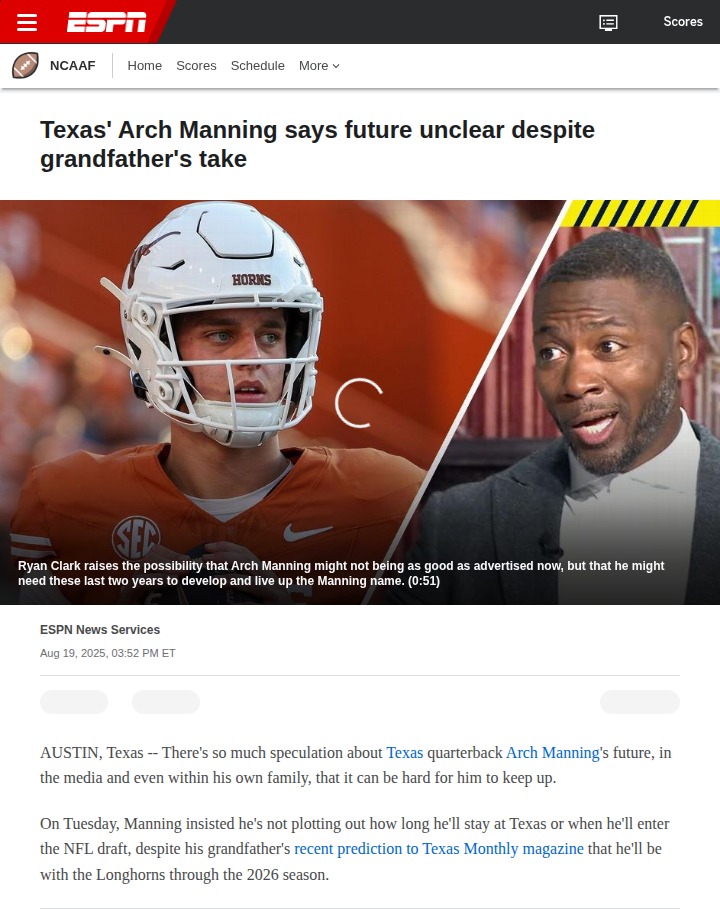 Arch Manning’s future at Texas isn’t set in stone