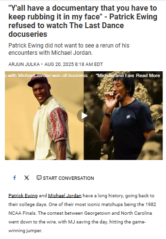 Ewing Still Salty About The Last Dance? 🏀