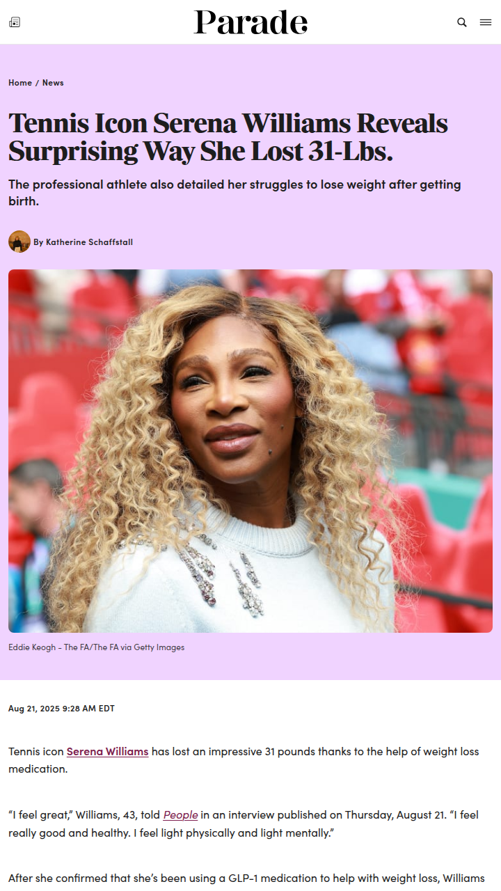Serena’s Comeback: 31-Lb Drop Sparks Debate