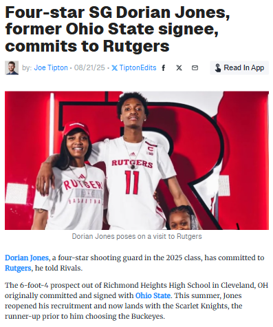 Rutgers lands Ohio’s top basketball recruit