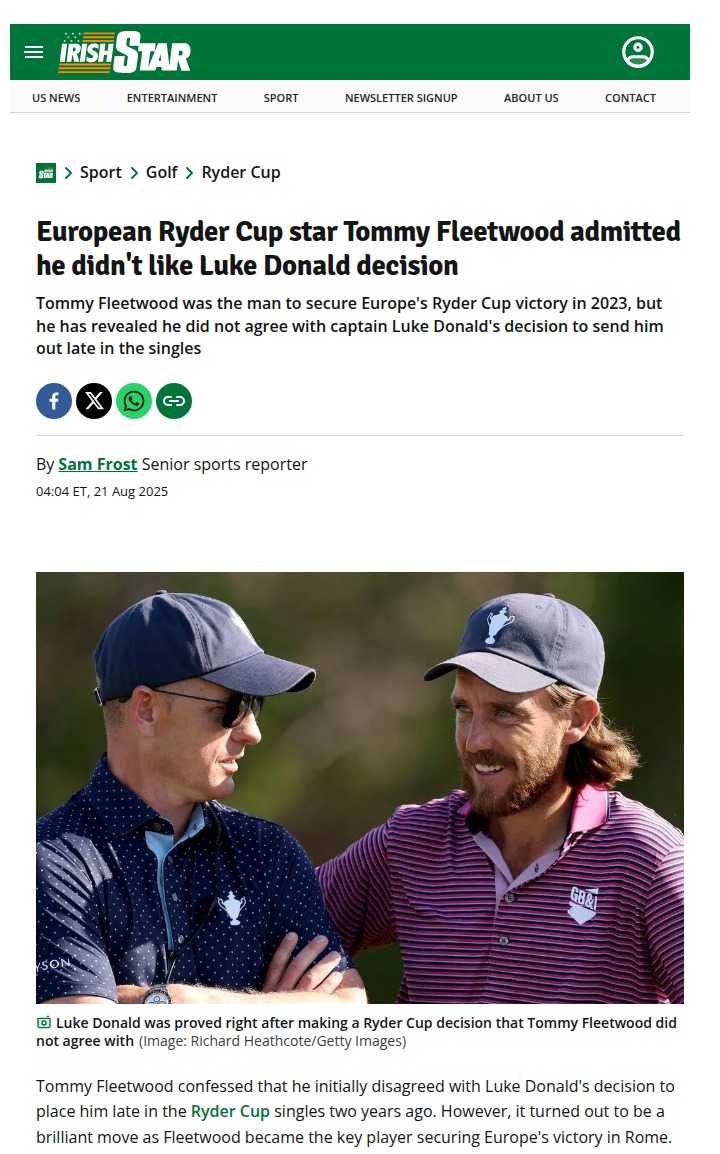 Fleetwood’s Ryder Cup Redemption: From Doubt to Hero