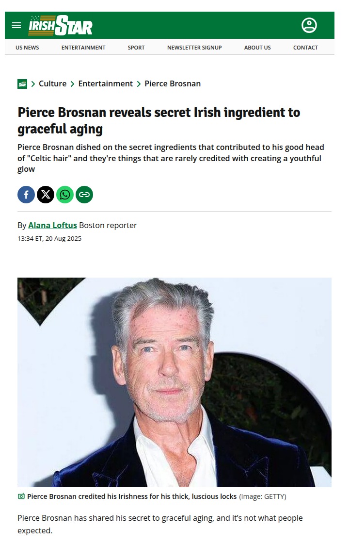 Pierce Brosnan’s Hair Secret Shocks Fans 🍀