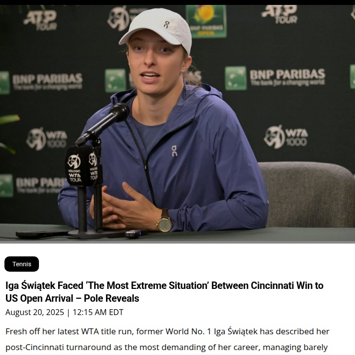 Iga’s Wild 24 Hours: From Cincy Queen to US Open Doubles Star
