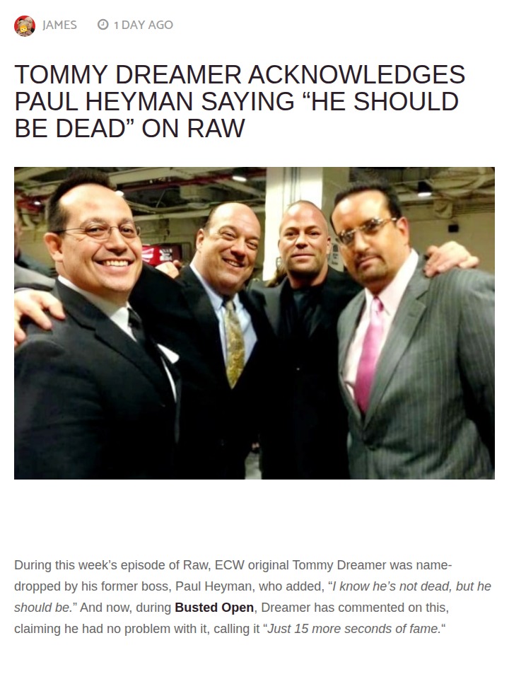 Dreamer Reacts to Heyman’s Savage Raw Shoutout