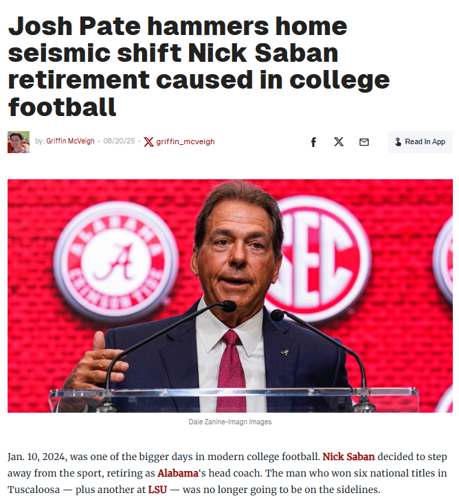 Saban’s Exit: SEC Power Shift or New Era?