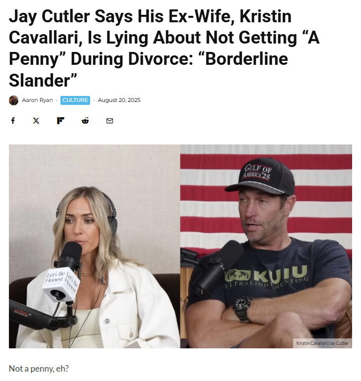 Jay Cutler fires back at Cavallari’s divorce claims