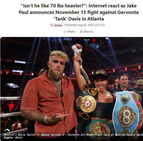 Jake Paul vs. Tank: Size Mismatch or Epic Showdown?