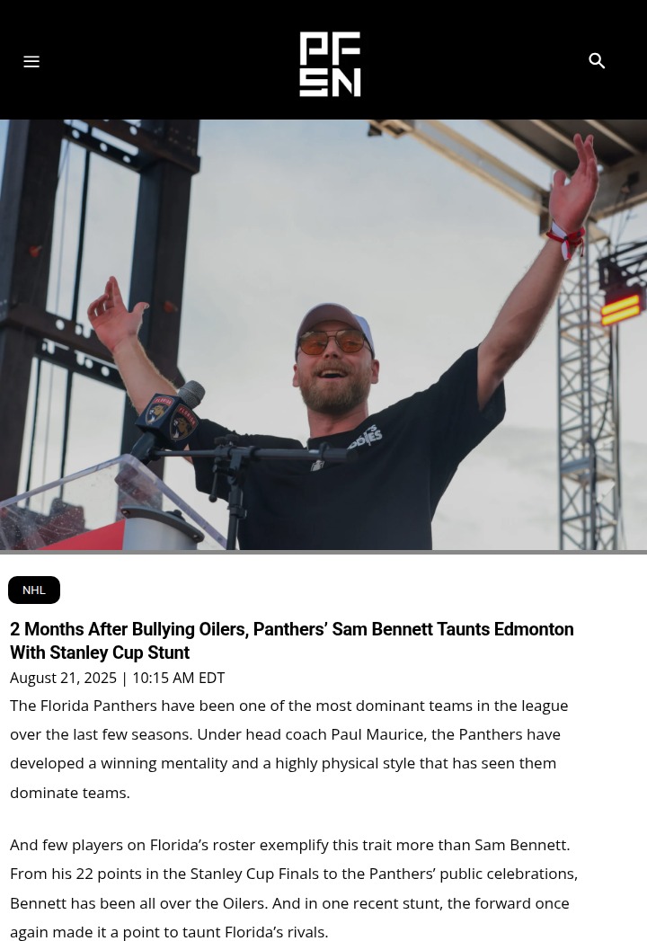 Sam Bennett Trolls Oilers With Cup & Song