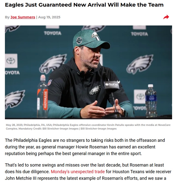 Eagles’ bold move could shake up WR lineup