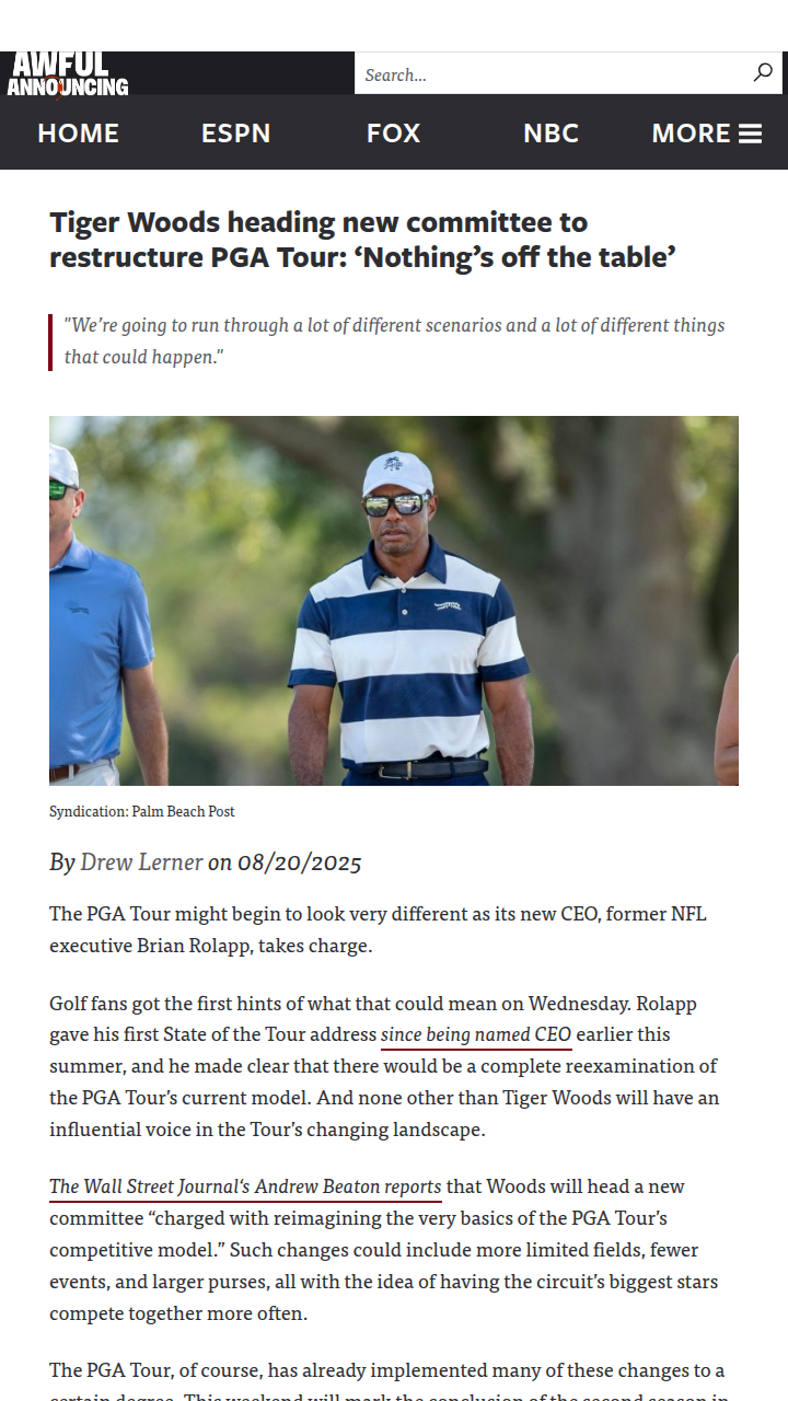 Tiger Leads PGA Tour Shake-Up: What’s Next?