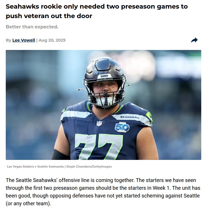 Seahawks rookie shakes up O-line competition
