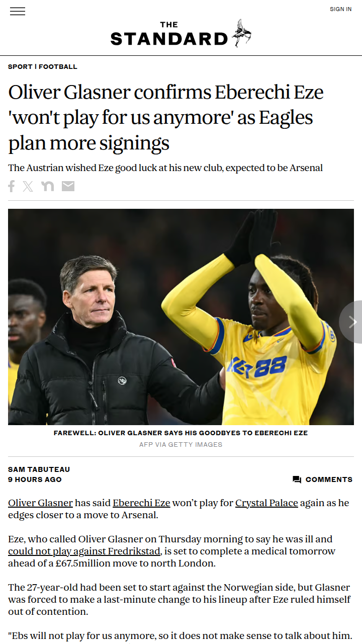 Eze’s Exit: Palace’s Next Move After Arsenal Deal?