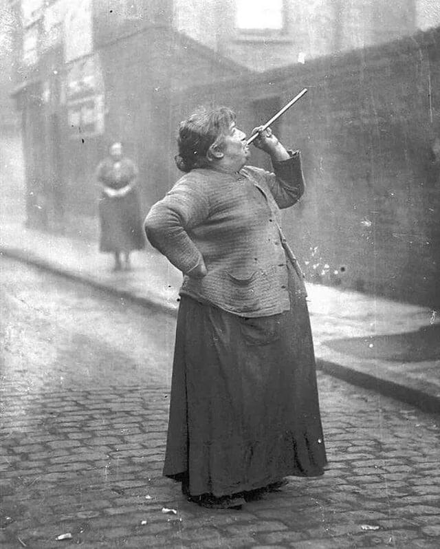 It's Mary Smith. Her job is to wake people up by shooting dried peas