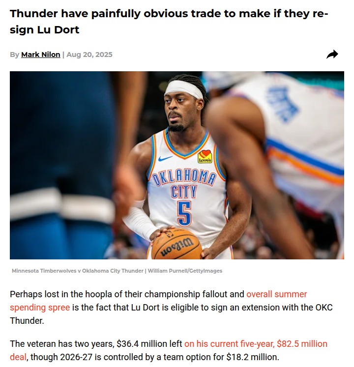 What a Lu Dort extension means for OKC