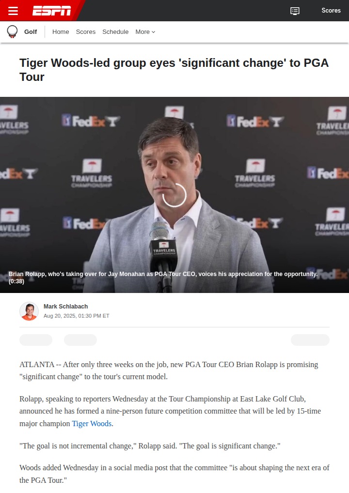 Tiger Takes the Reins: PGA Tour Shakeup?
