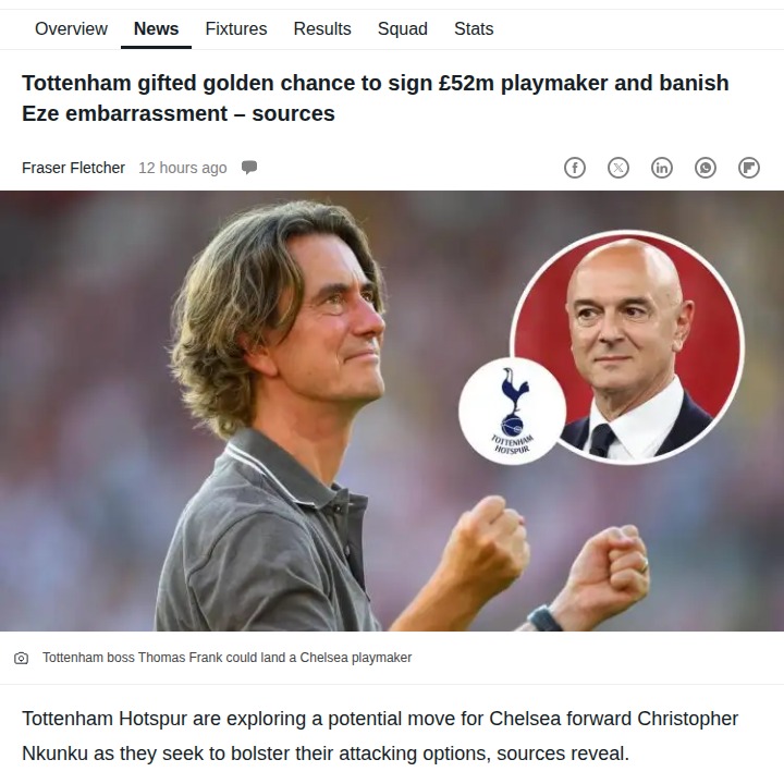 Spurs Eye Nkunku After Eze Arsenal Snub
