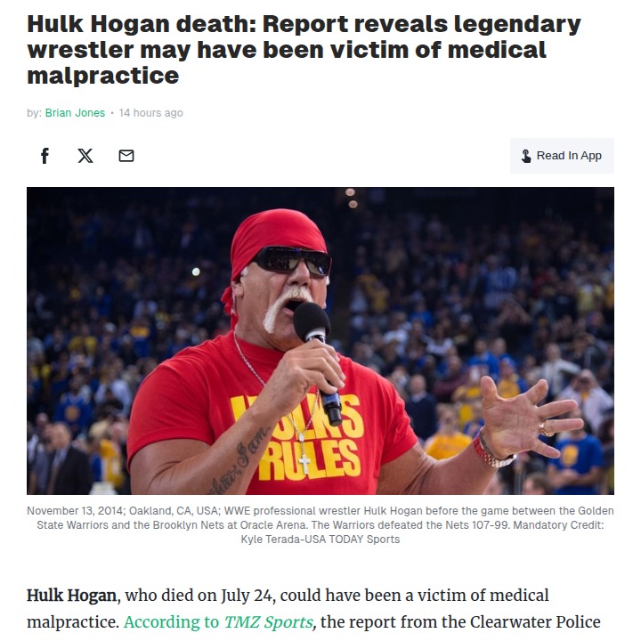 Hulkster’s Final Bout: Medical Malpractice?