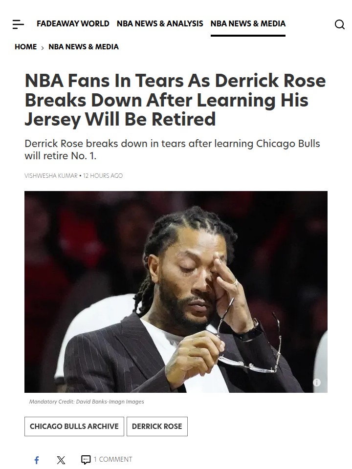 Derrick Rose’s jersey retirement hits home