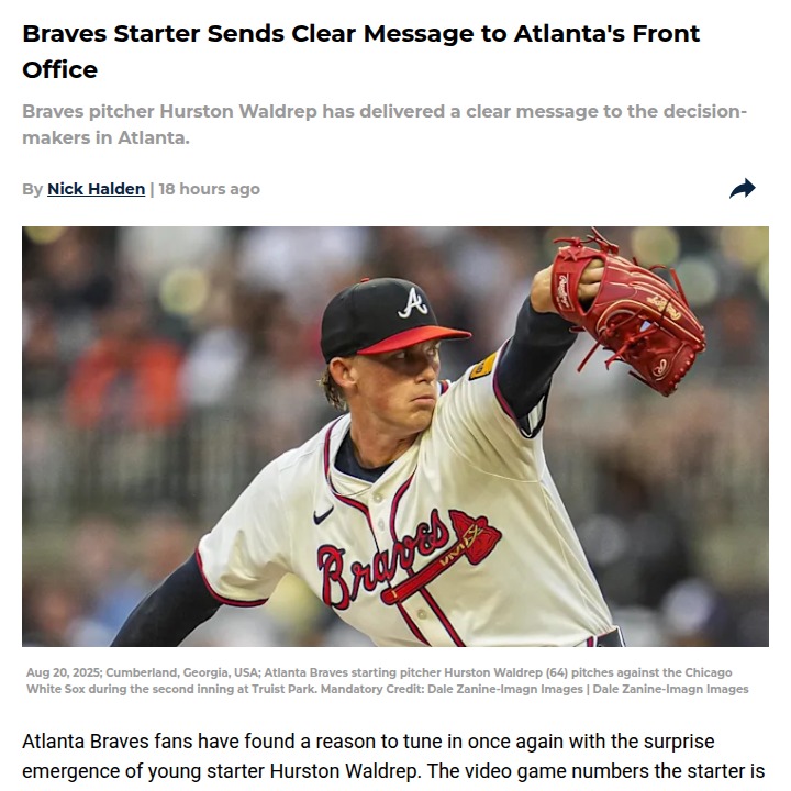 Waldrep’s breakout gives Braves fans real hope