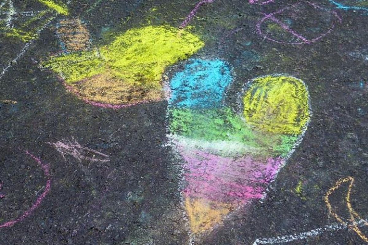 kids chalk drawings erased as a violation