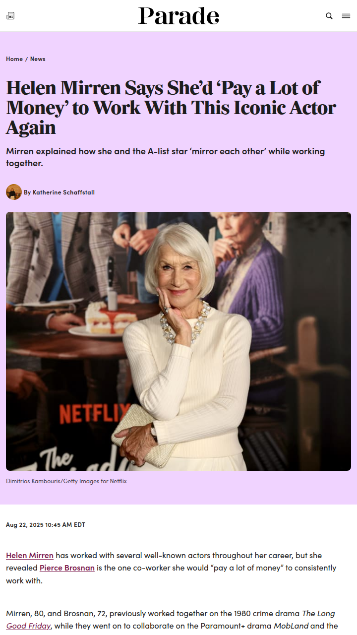Helen Mirren & Pierce Brosnan: Secret BFFs? 🤔