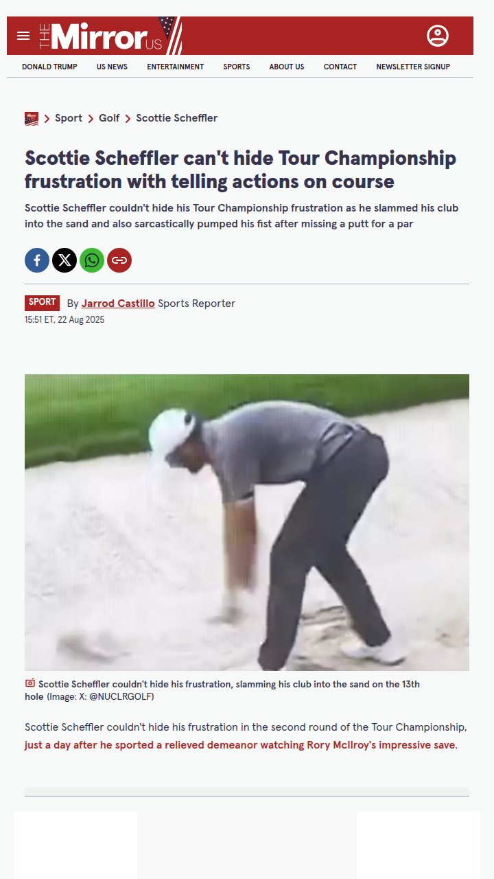 Scheffler’s Sand Slam: Frustration Boils Over
