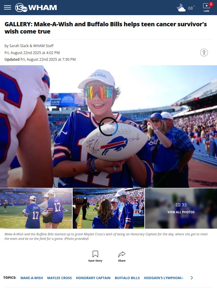 Buffalo Bills make a local teen’s dream real