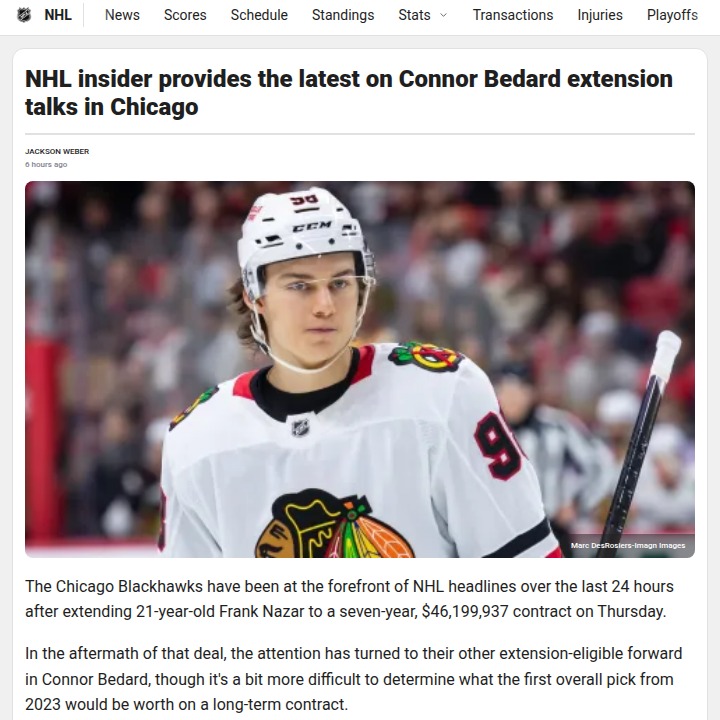 Connor Bedard’s next contract: What’s at stake?