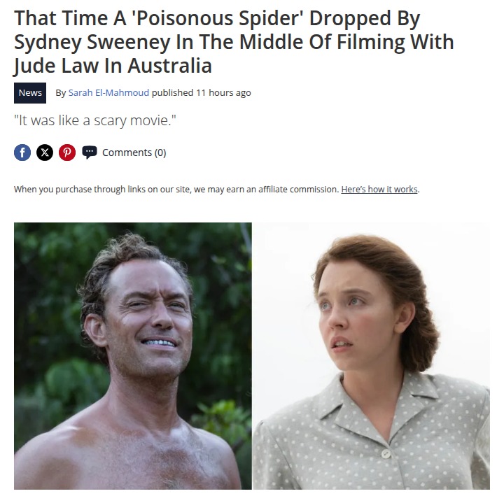 Sydney Sweeney’s Spider Scare 🕷️