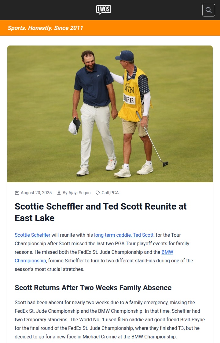 Scheffler & Ted Scott Reunite for East Lake Showdown