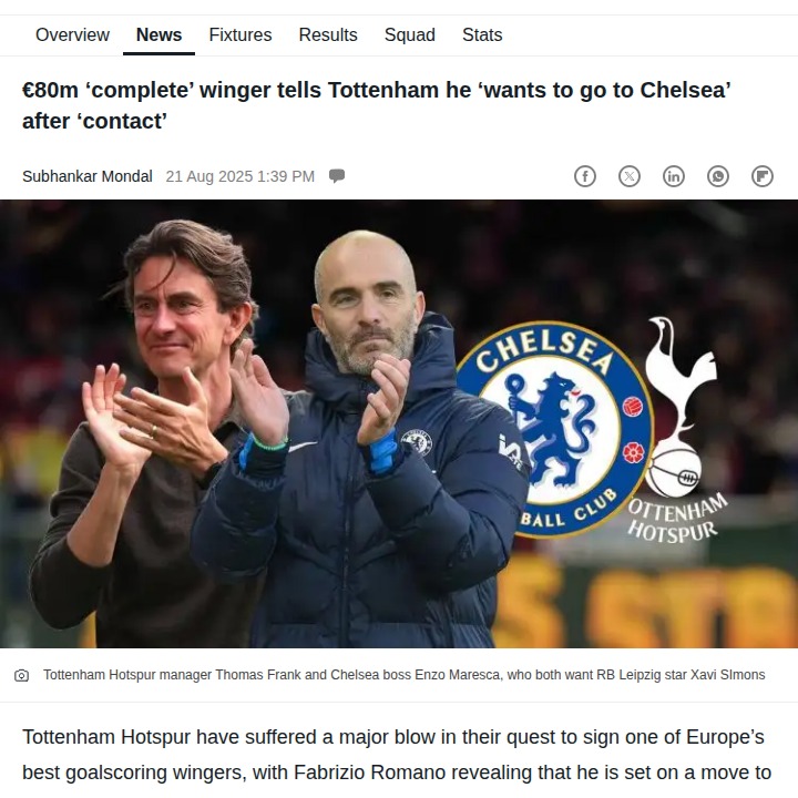 Xavi Simons Snubs Spurs for Blues Move?