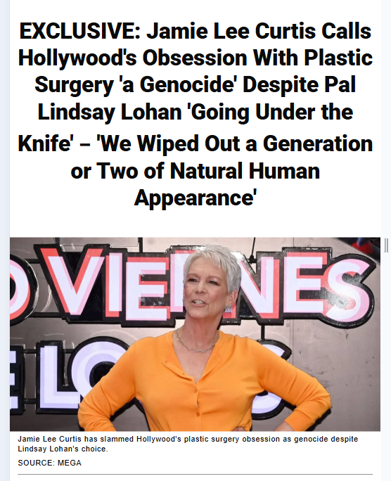 Jamie Lee Curtis Slams Hollywood’s Plastic Surgery Craze