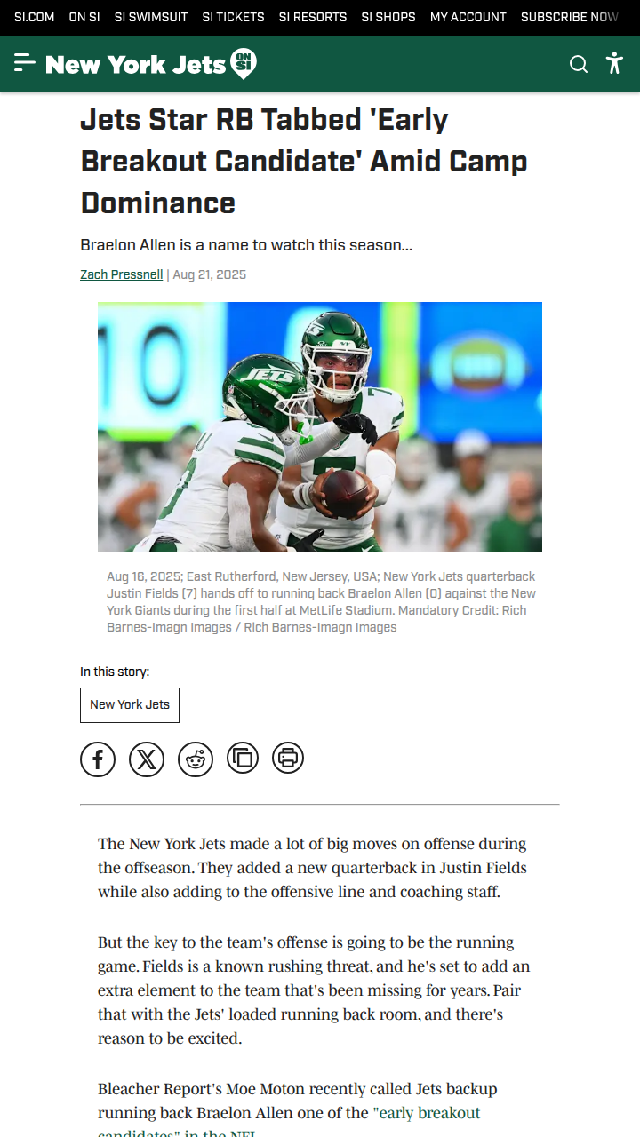Is Braelon Allen the Jets’ Secret Weapon?