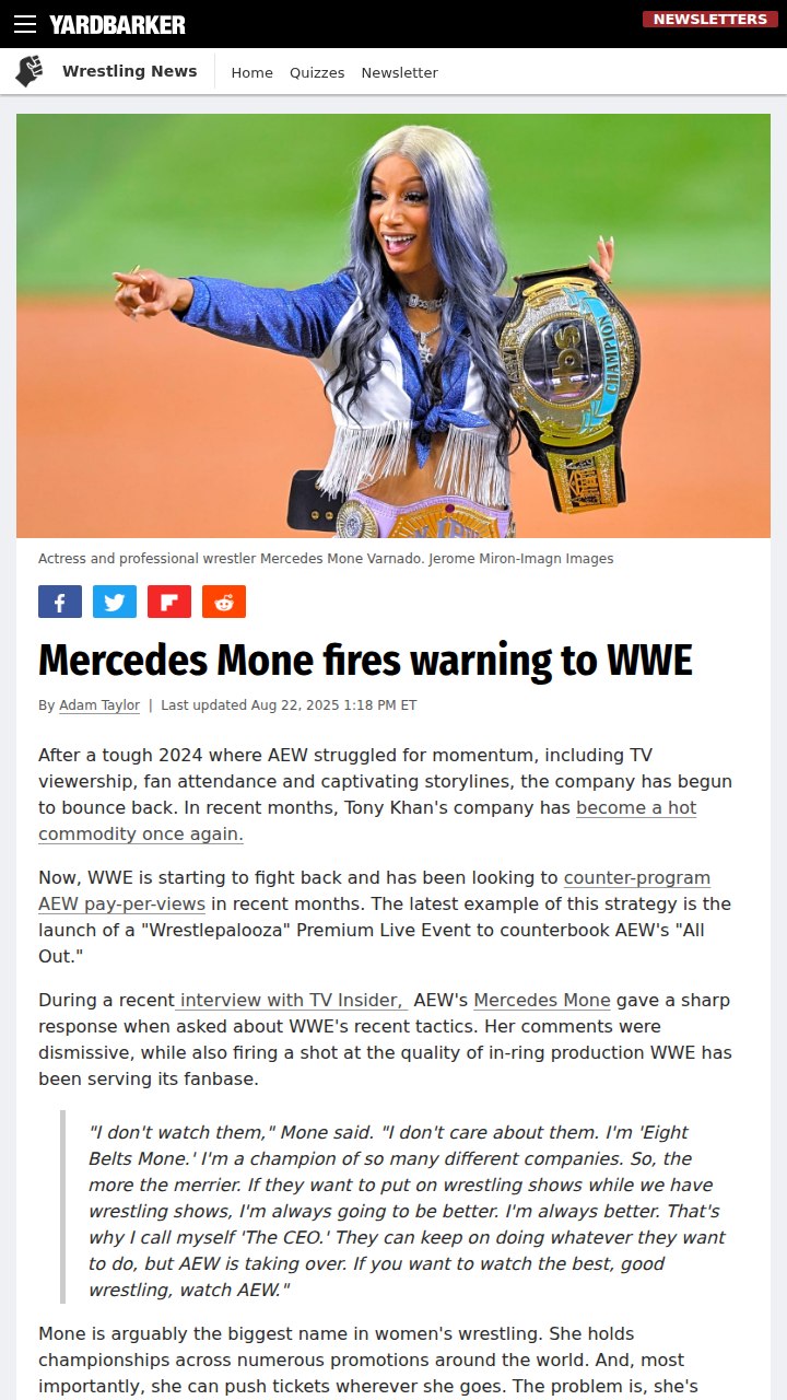 ‘Eight Belts Mone’ Throws Down at WWE