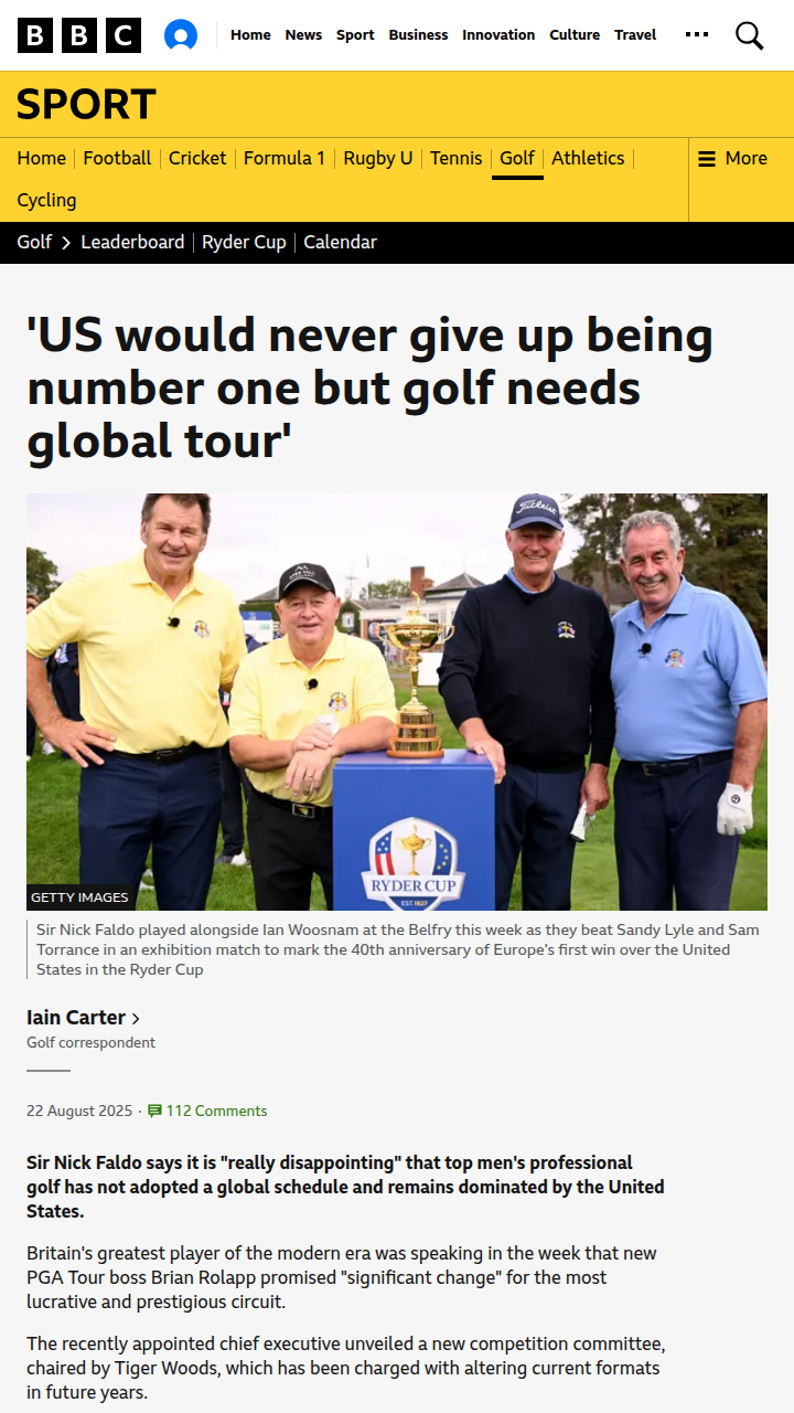 Sir Nick: Is Golf Missing Its Global Moment?
