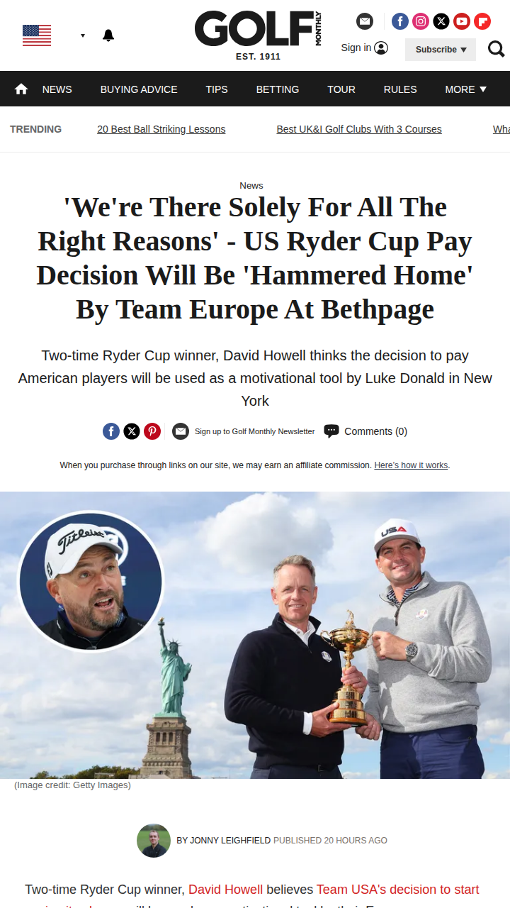 Will Team USA’s Ryder Cup Payback Fire Up Europe?