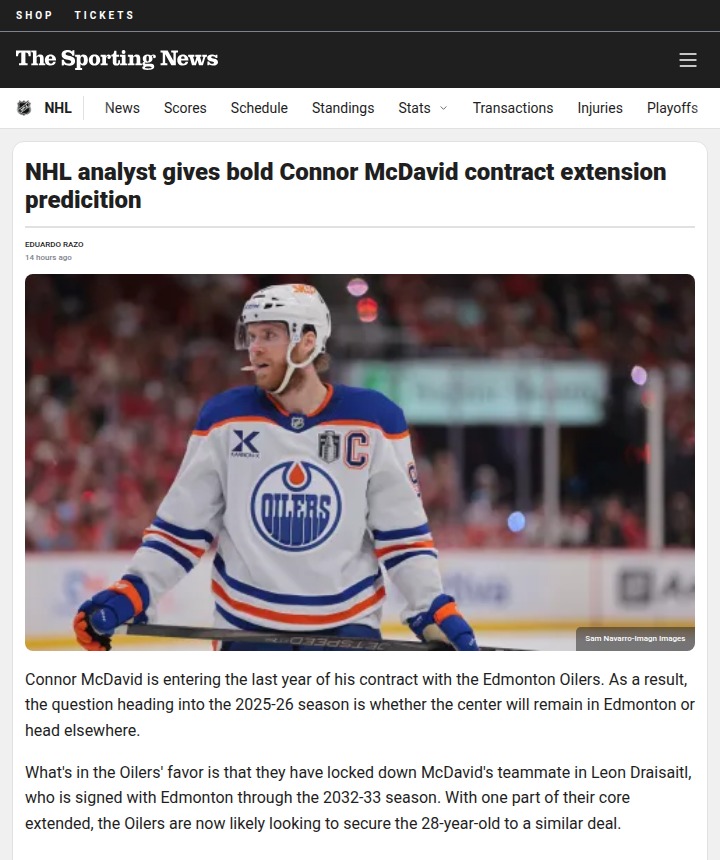 Will McDavid Stay Loyal to the Oilers?