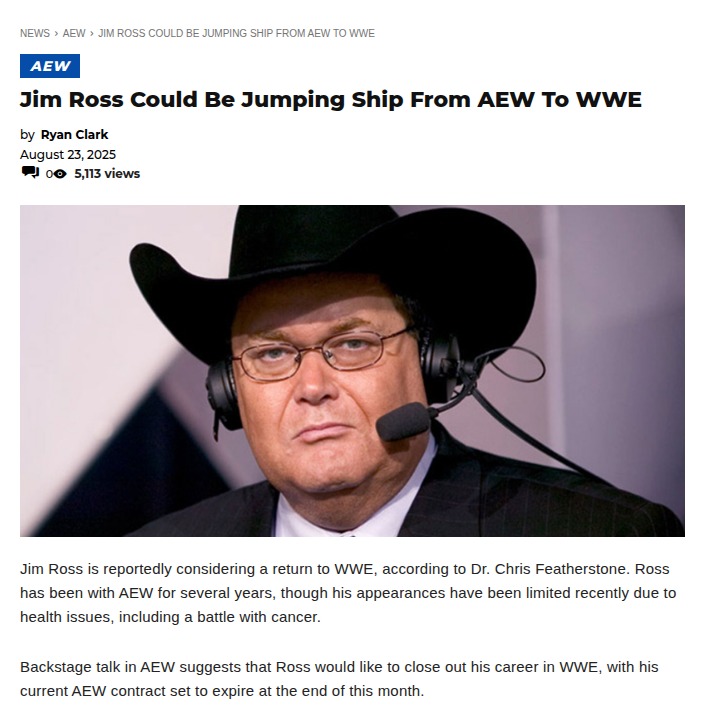 Is Good Ol’ JR Heading Back to WWE?
