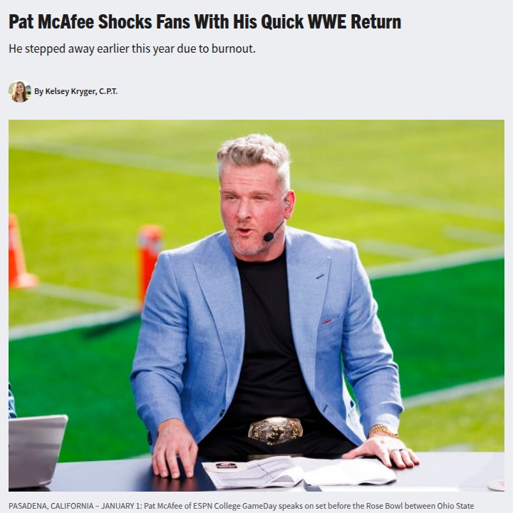 Pat McAfee’s Surprise WWE Comeback at Home!
