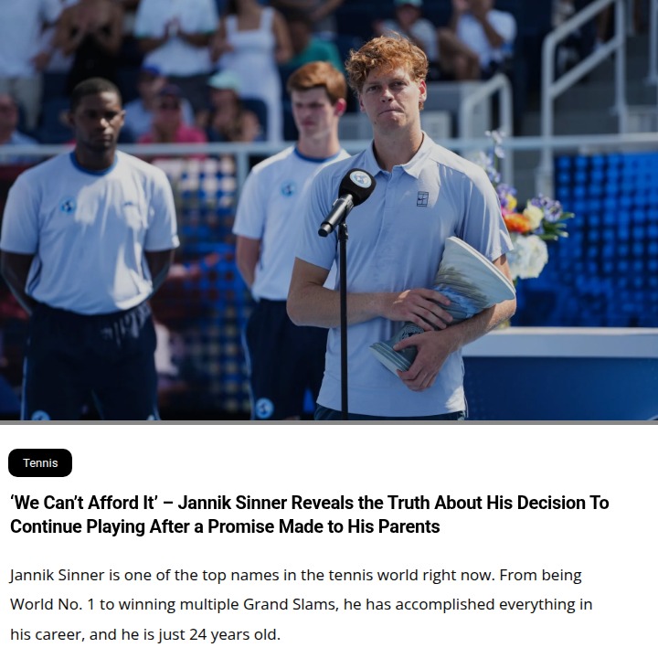 Sinner’s Childhood Promise: From Top 200 Doubt to World No.1