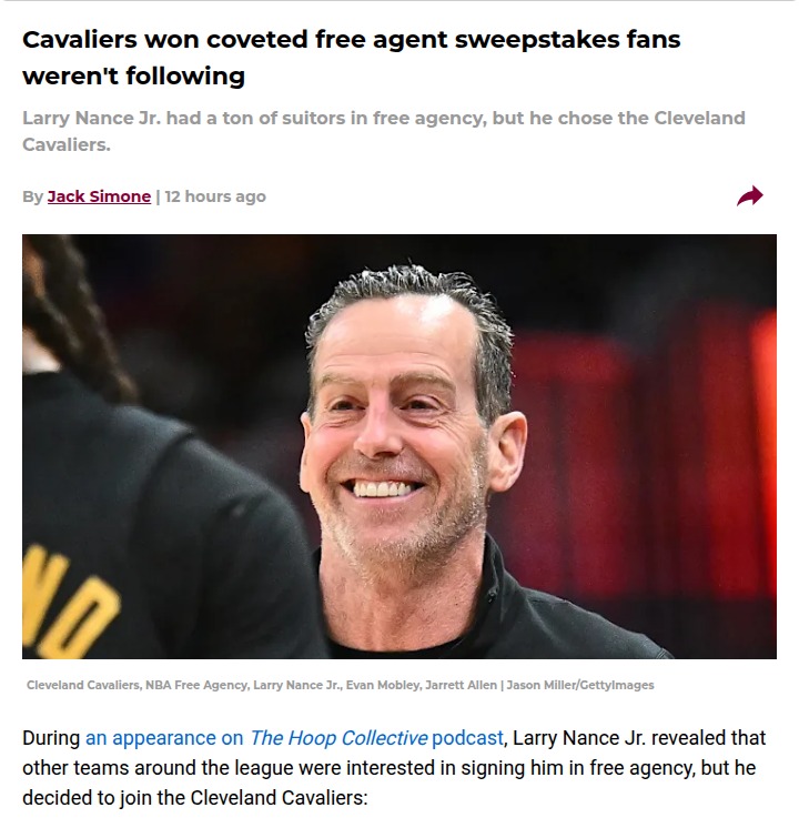 Why Larry Nance Jr. chose Cleveland