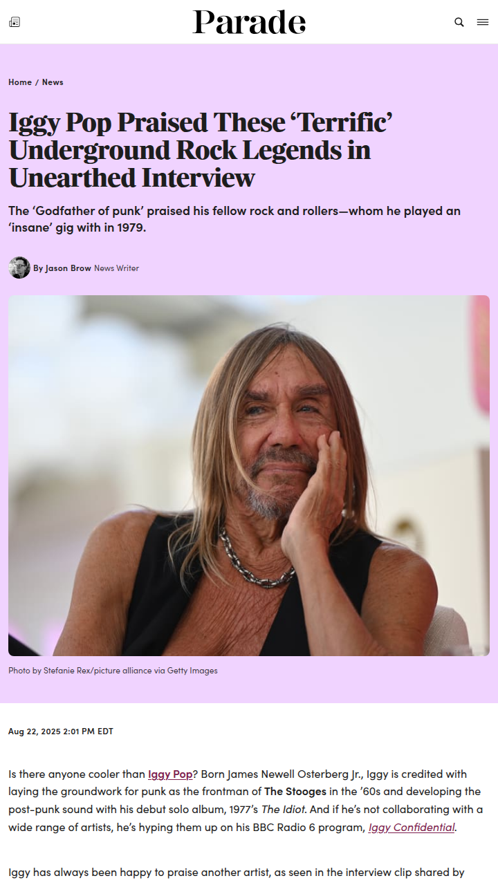Iggy Pop Spills on The Cramps’ Influence 🎸