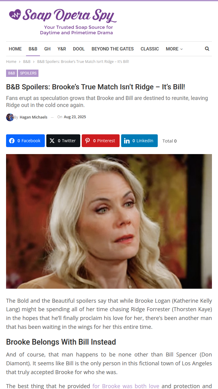 Brooke & Bill Endgame? Fans Divided! 💥