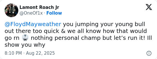Roach Calls Out 'Money' Mayweather After Tank Drama