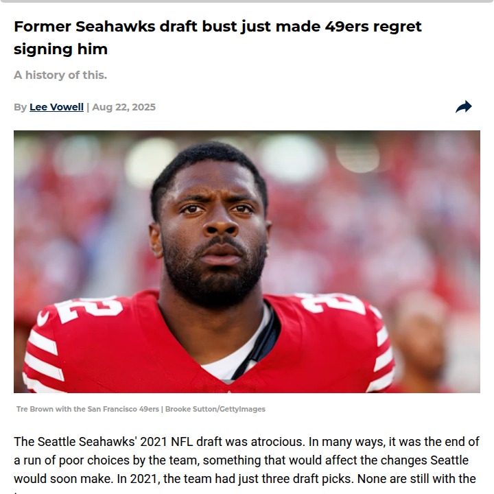 Did the 49ers Gamble on Tre Brown Backfire?