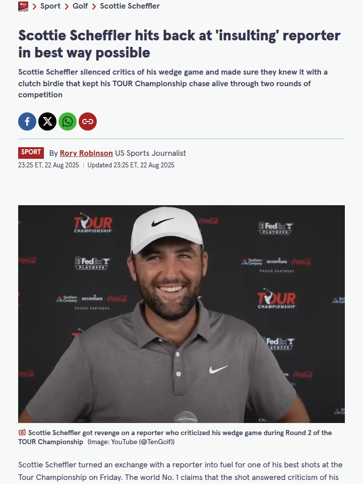 Scheffler Claps Back at Reporter with Epic Birdie