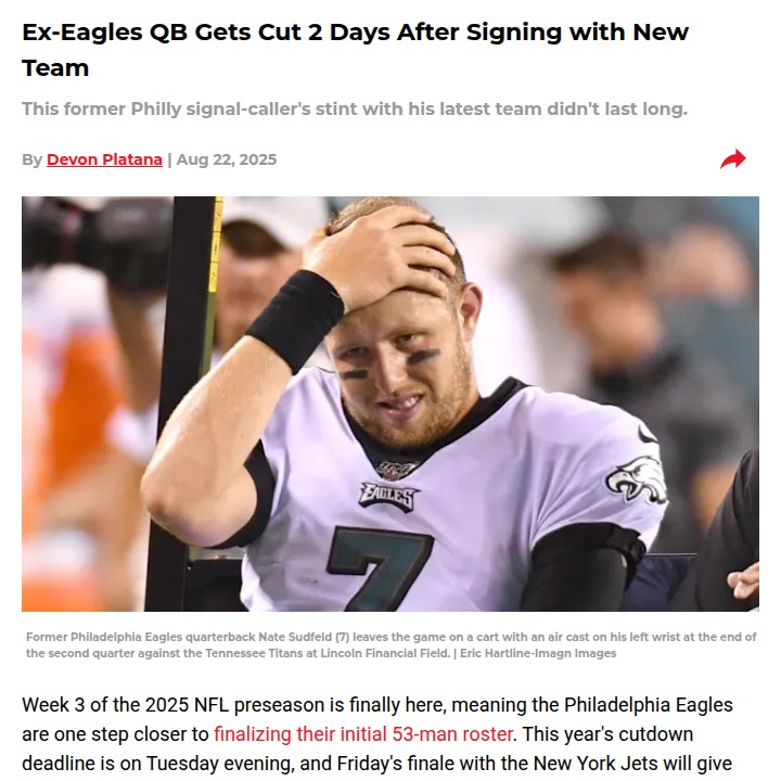 Sudfeld’s Wild 49ers Stint: Cut After 2 Days!