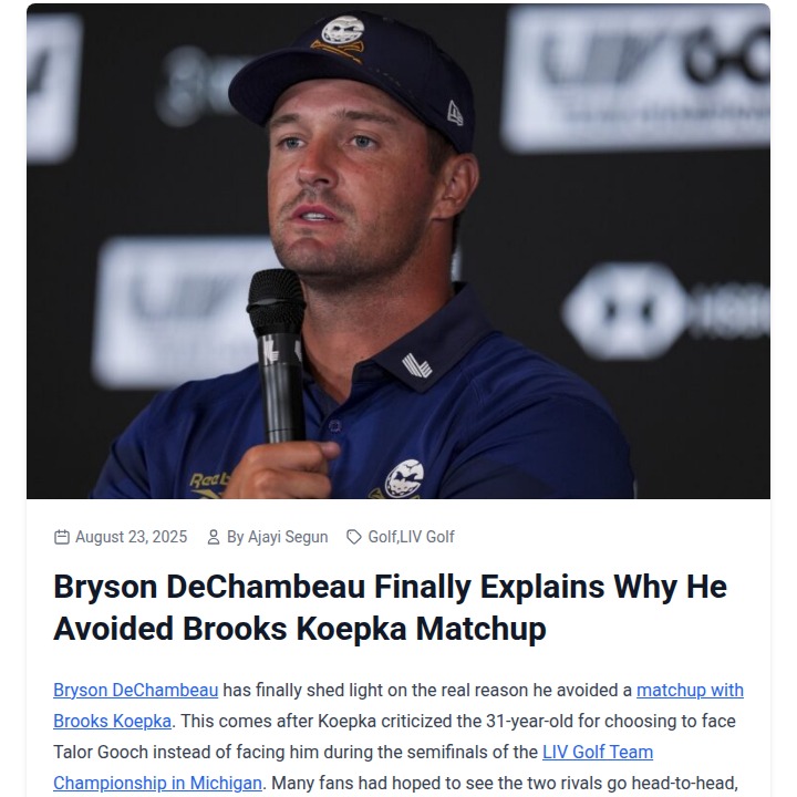 Bryson’s Big Call: Why He Dodged Brooks