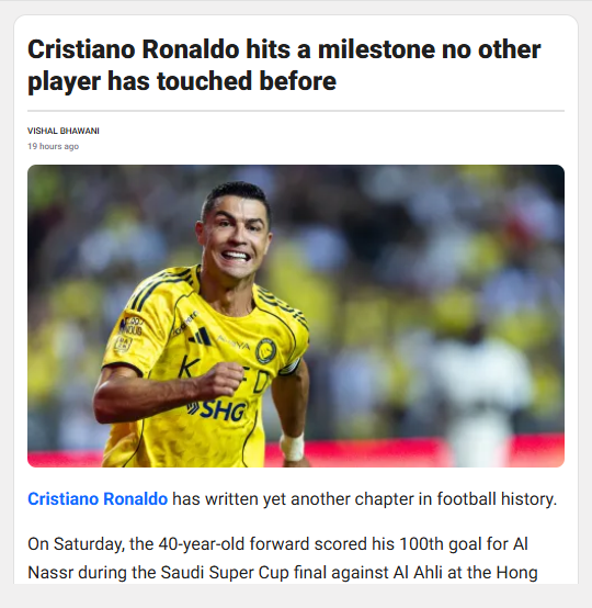 CR7’s 100-Goal Club: Another Record Falls